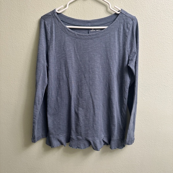 Susina Long Sleeve Boatneck T-Shirt Size Small Blue - Picture 4 of 8